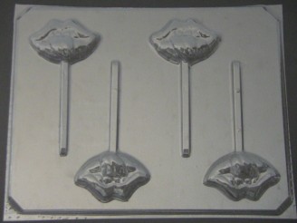 234x Mouth with Tongue Chocolate or Hard Candy Lollipop Mold